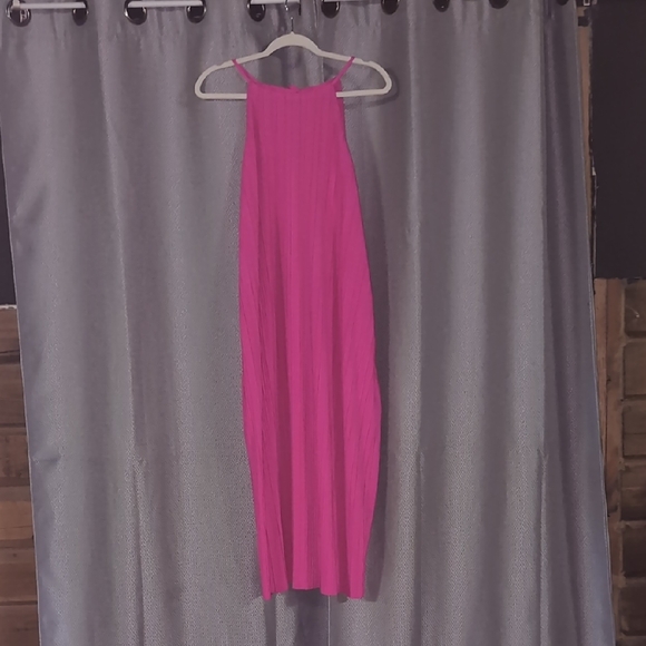 Target Dresses & Skirts - A New Day 1X Dress NWT Hot Pink Pleated Halter Plus Size Sleeveless Midi Lined